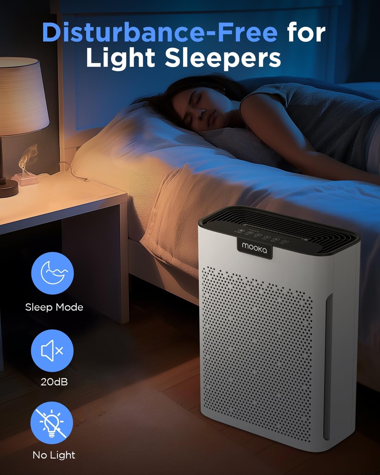 Air Purifiers for Home Large Room 2200 Ft² with Washable Filters, MOOKA H13