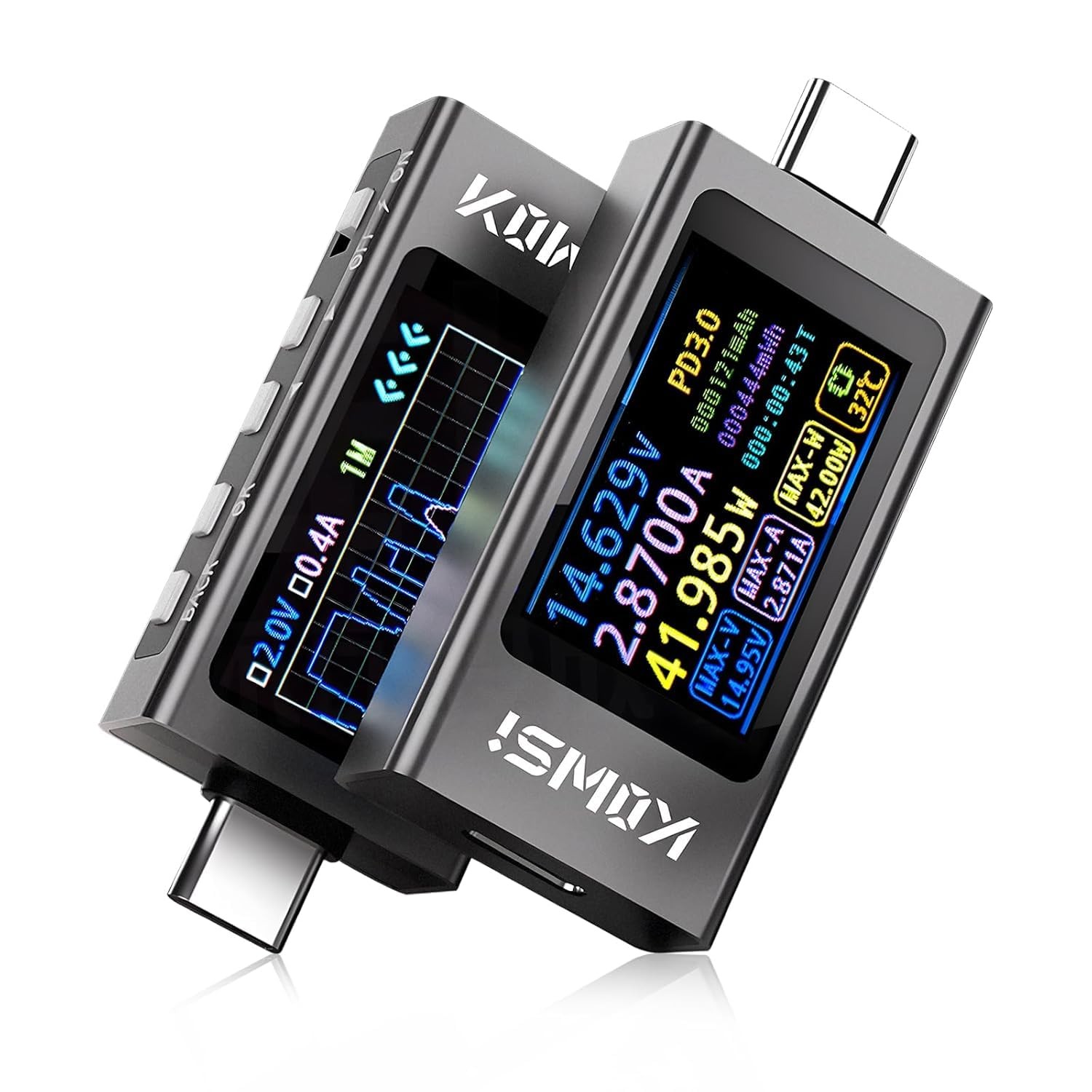 USB C Tester USB C Power Meter Tester,Digital Multimeter with LCD Display,Dig…