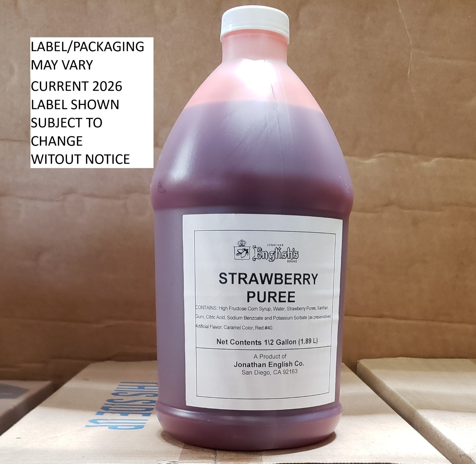J. English STRAWBERRY PUREE Frozen Margarita & Daiquiri Tiki Slushee Drink Mix