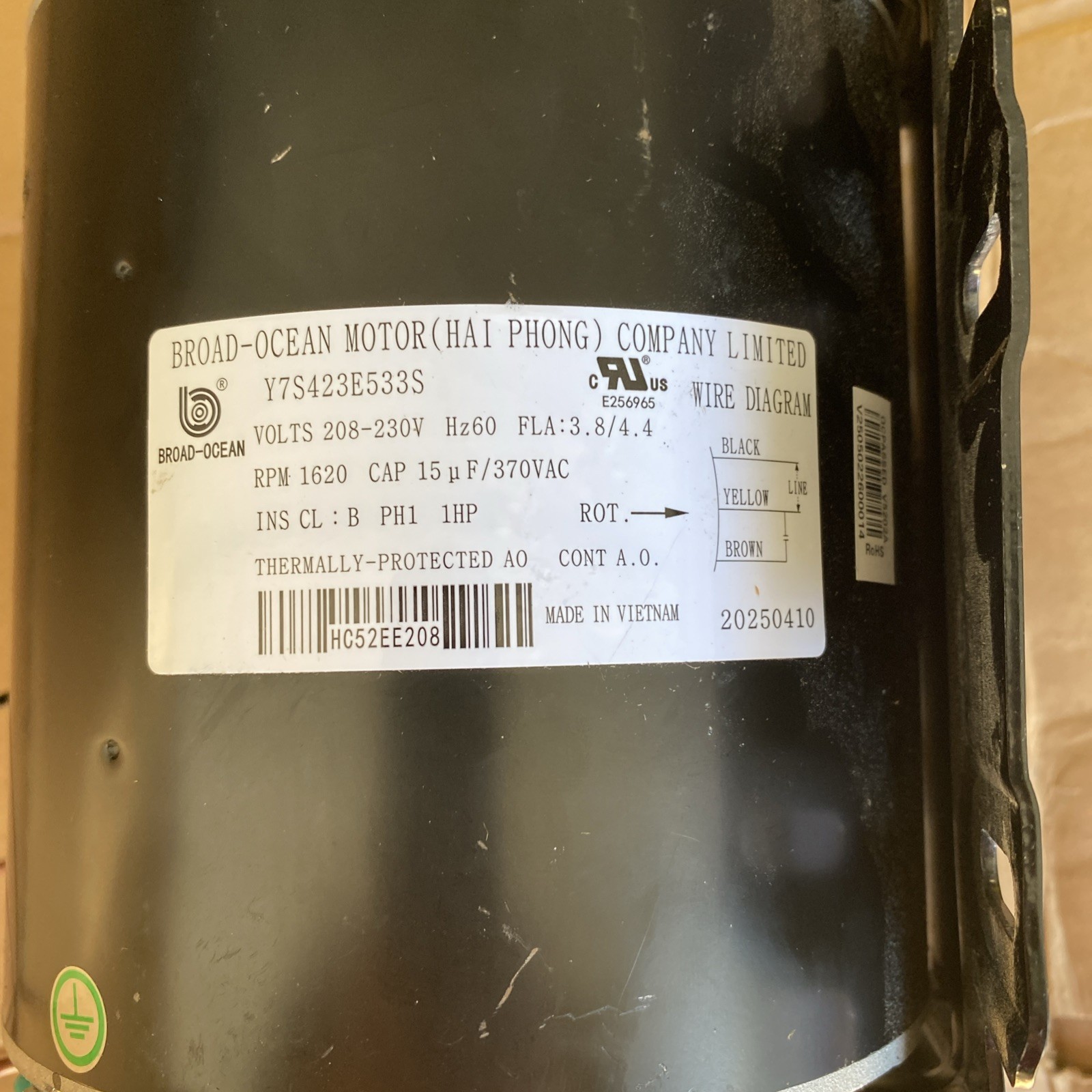 BROAD-OCEAN Y7S423E533S Blower MOTOR WITH BRAKET