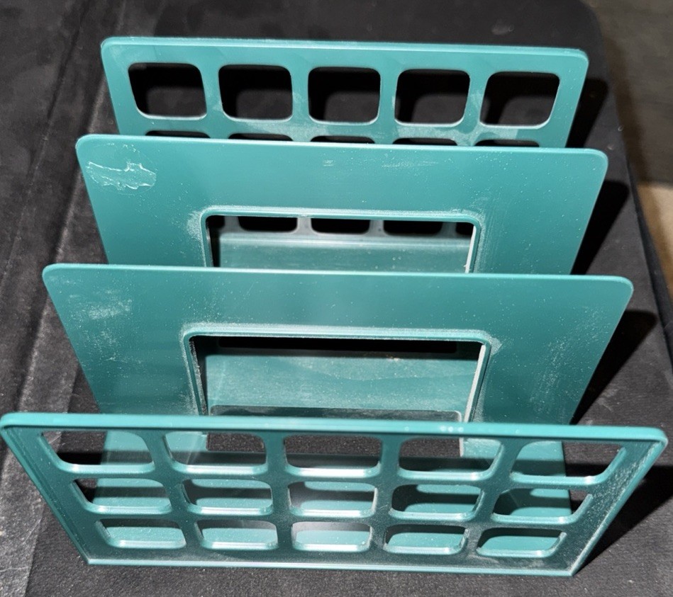 Vintage 1980s-90s Oxford DecoSorter Hunter Green Color 3 File Slots, Sturdy