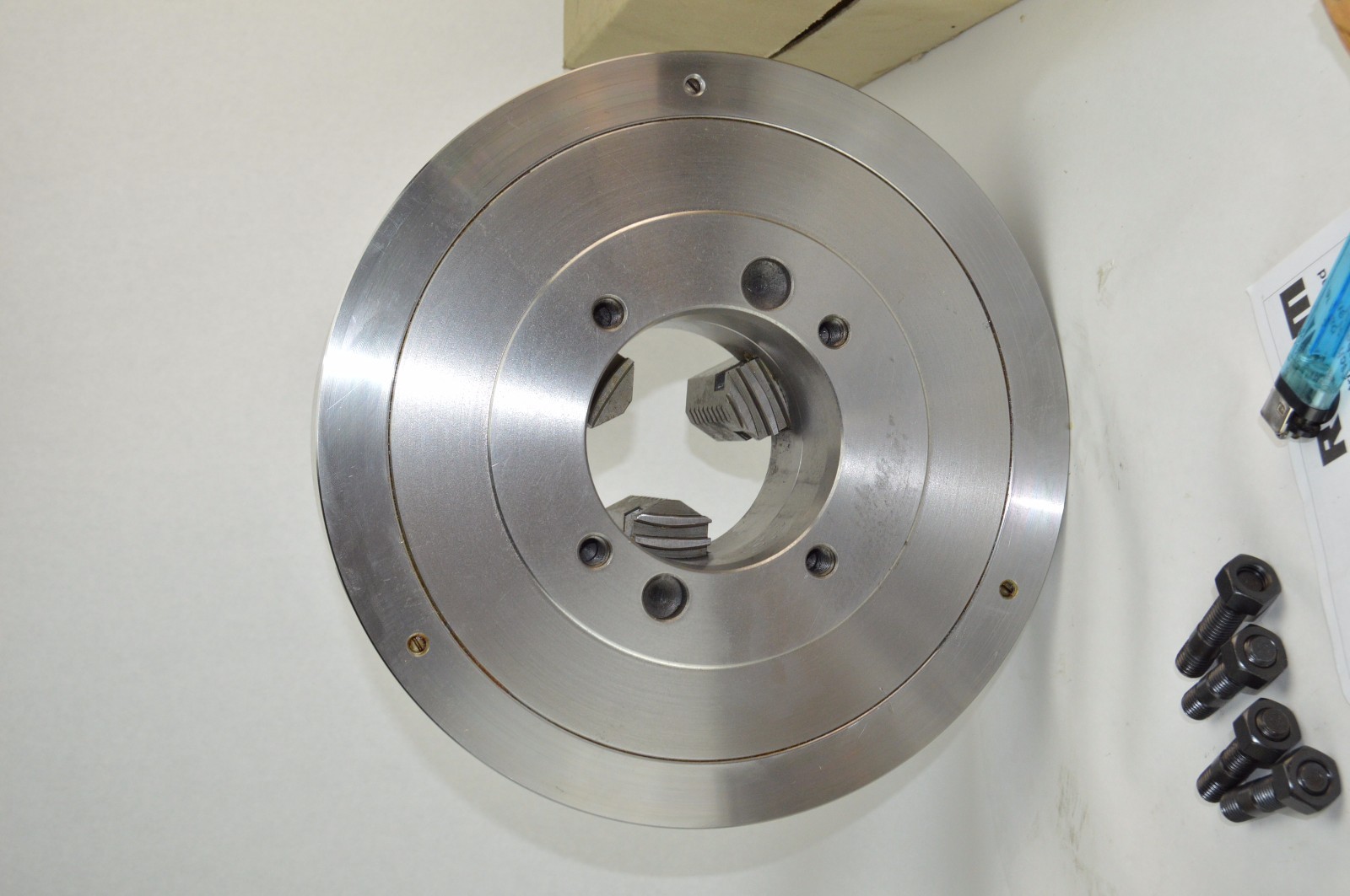 Rohm 3 Jaw ZS 315/3 12-1/2″ Centering Manual Lathe Chuck Steel, Set Spare Jaws