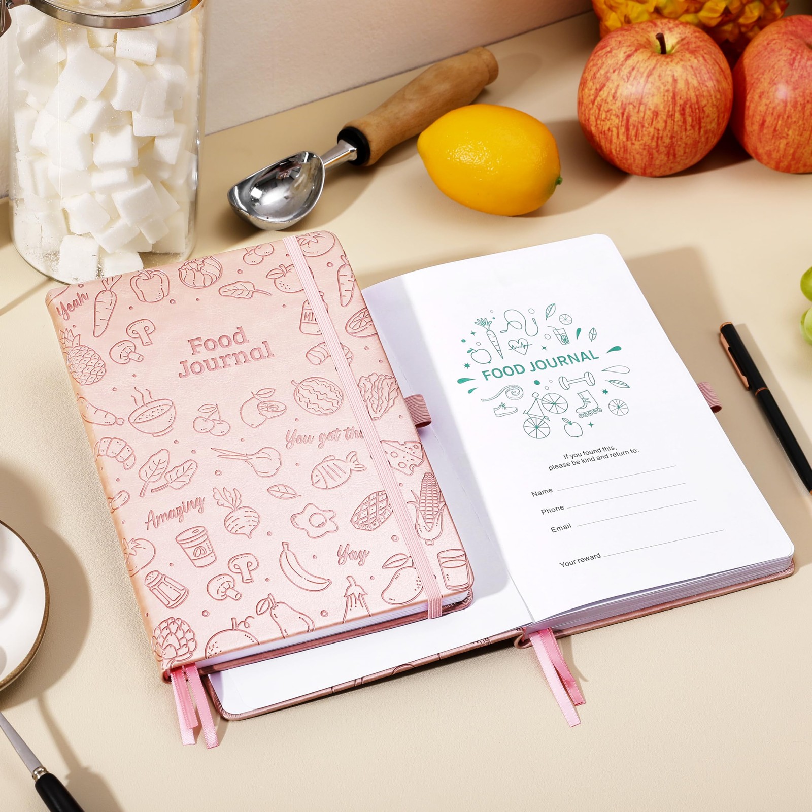 Food Journal 5.8″ x 8.3″ 6 Months Meal Planner for Weight Loss & Diet