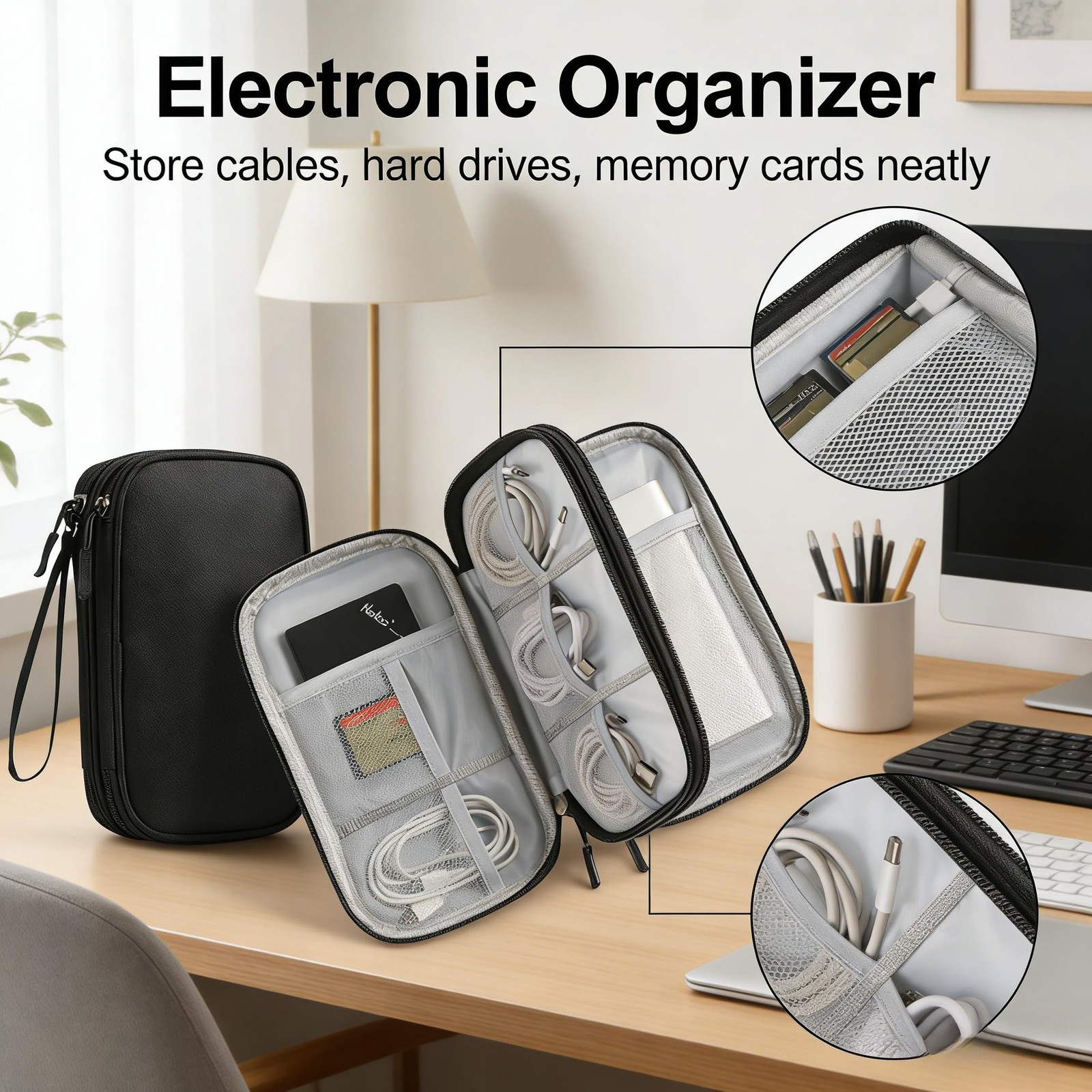 Hard EVA Electronics Travel Organizer Case for Charger Cable Power Bank Phone