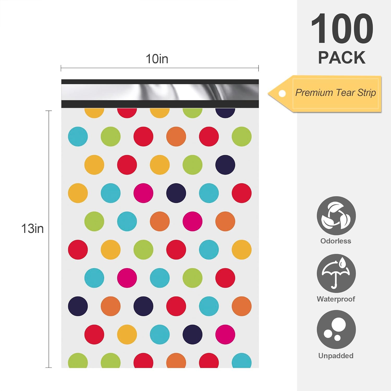 Poly Mailer 10×13 100 Pack – Shipping Bags for Clothing, Strong Thick and Self A