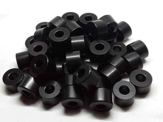 Black Anodize Aluminum Spacer Bushing 3/4″ OD x 5/16″ ID–Fits M8 or 5/16″ Bolts