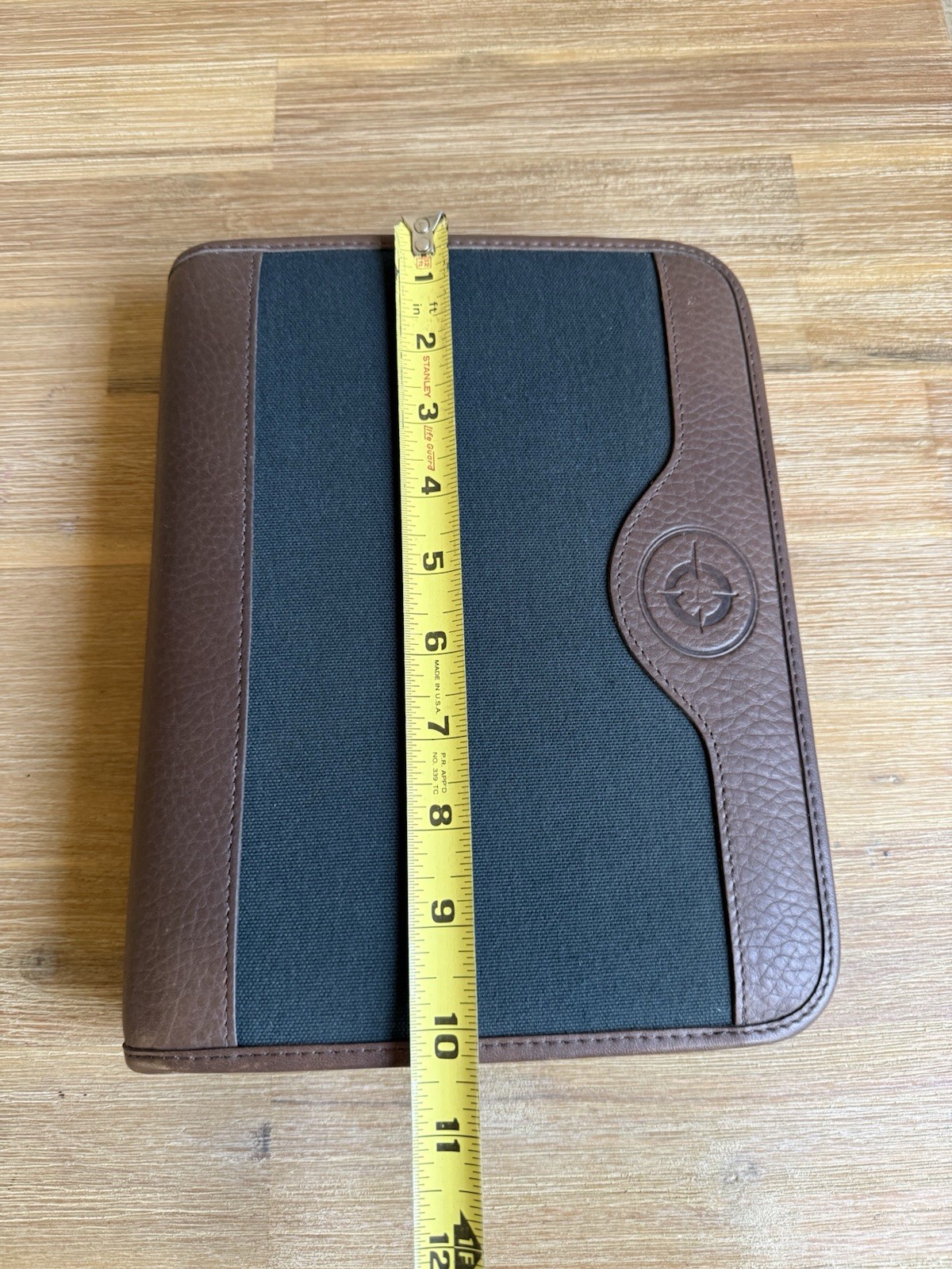 FRANKLIN COVEY Binder Green Line 10” x 8” NEW 90s GREEN With BROWN Leather Trim