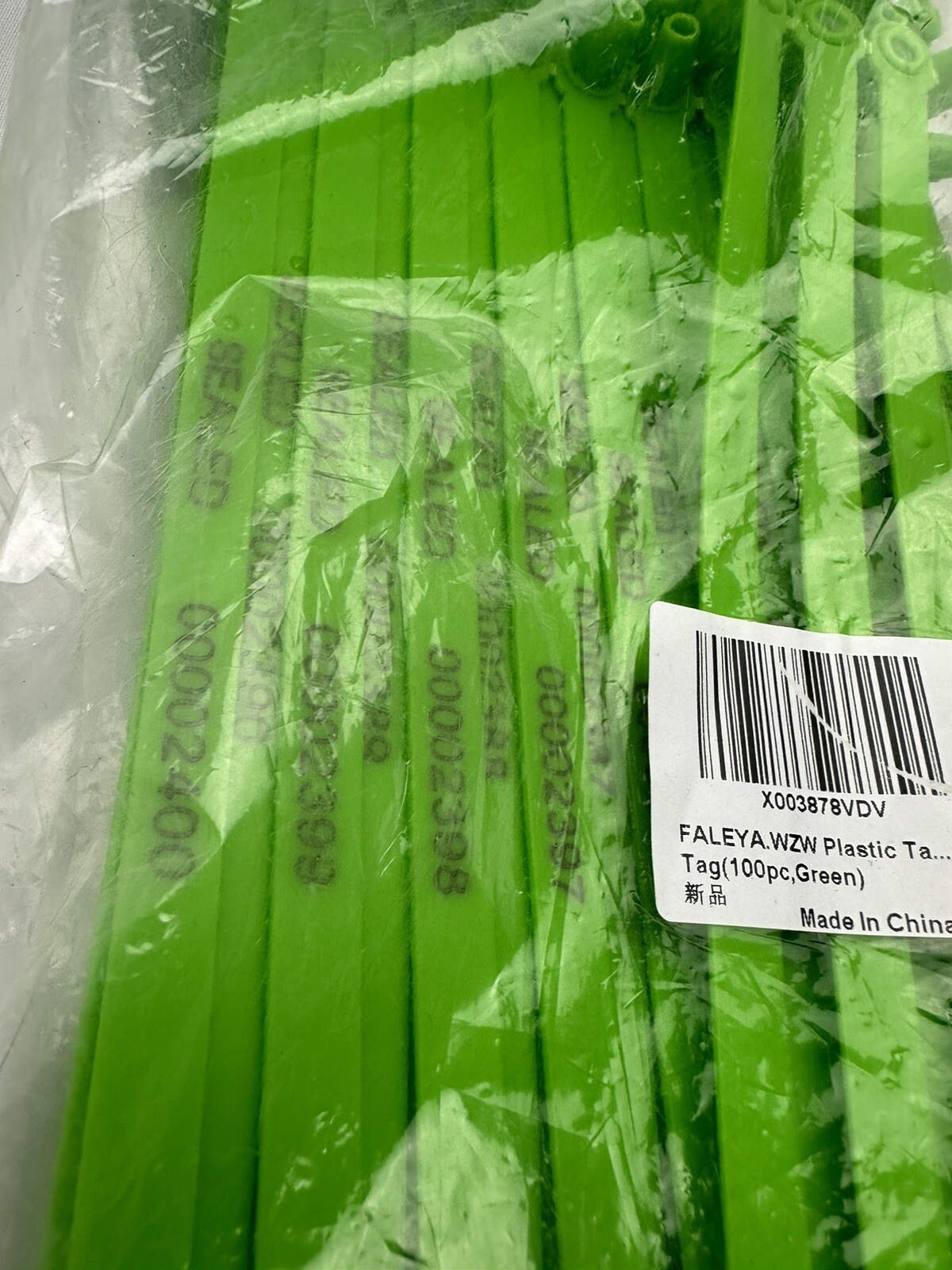 New 100 Faleya Security Seal Plastic Seals Signage Numbered Green