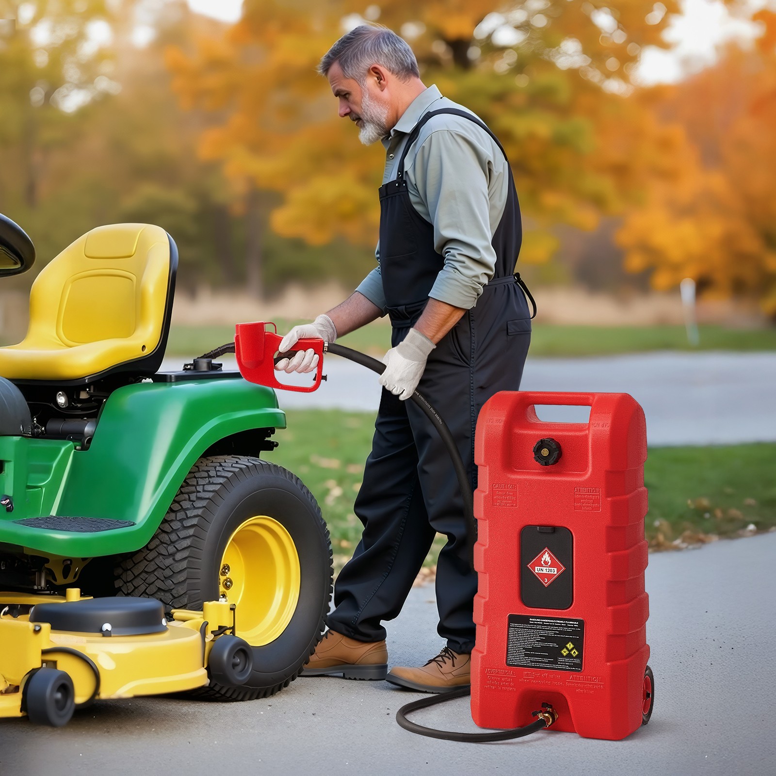 Fuel Caddy 15 Gallon Portable Fuel Tank with Gravity & Hand Pump Modes