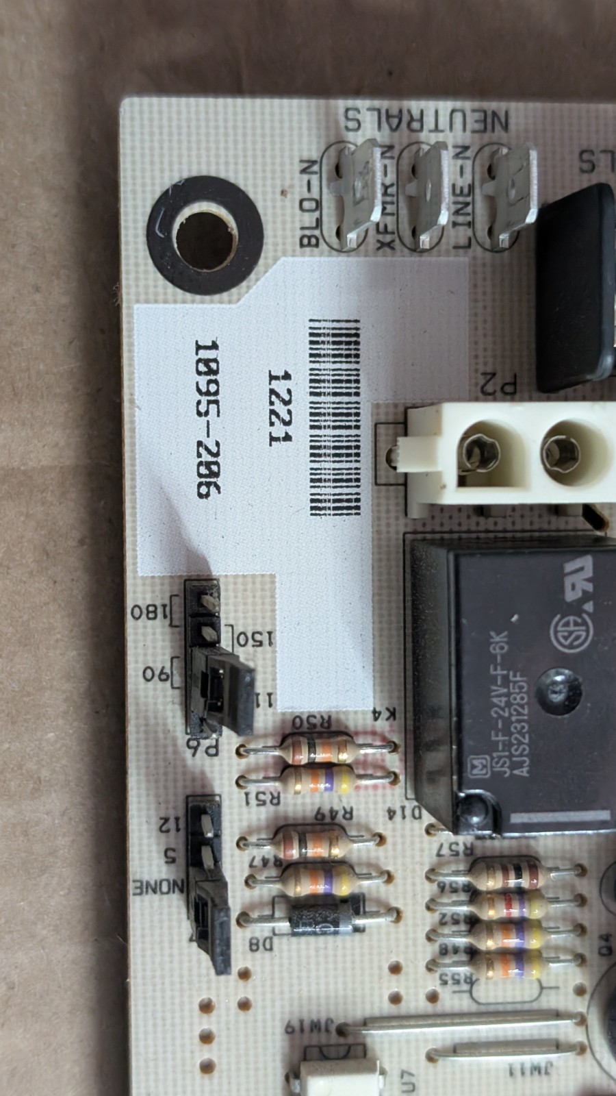 1095-206 Rheem Ruud Weather King 62-103189-01 Furnace Control Board Tested