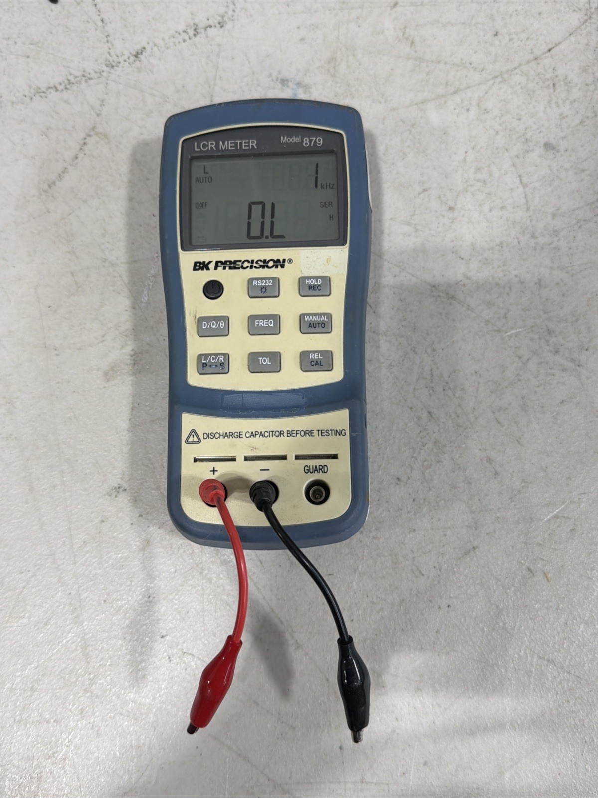 BK Precision 879 Handheld LCR Meter Tested Working w/ Test Leads & Probes