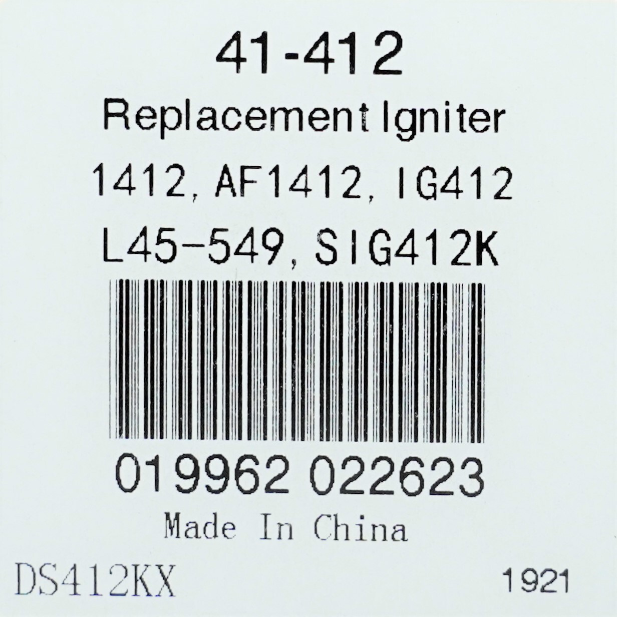 Furnace Igniter Replacement for Robertshaw 41-412 Goodman B1401009 1009604 271NM