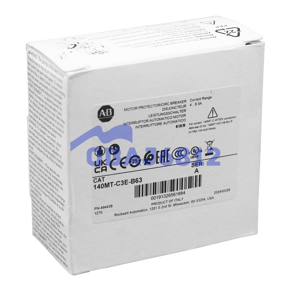 New AB 140MT-C3E-B63 Motor Protection Circuit Breaker Standard Magnetic Trip