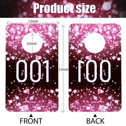 100 Pieces Live Plastic Number Tags Consecutive Reusable Normal and Mirrored …