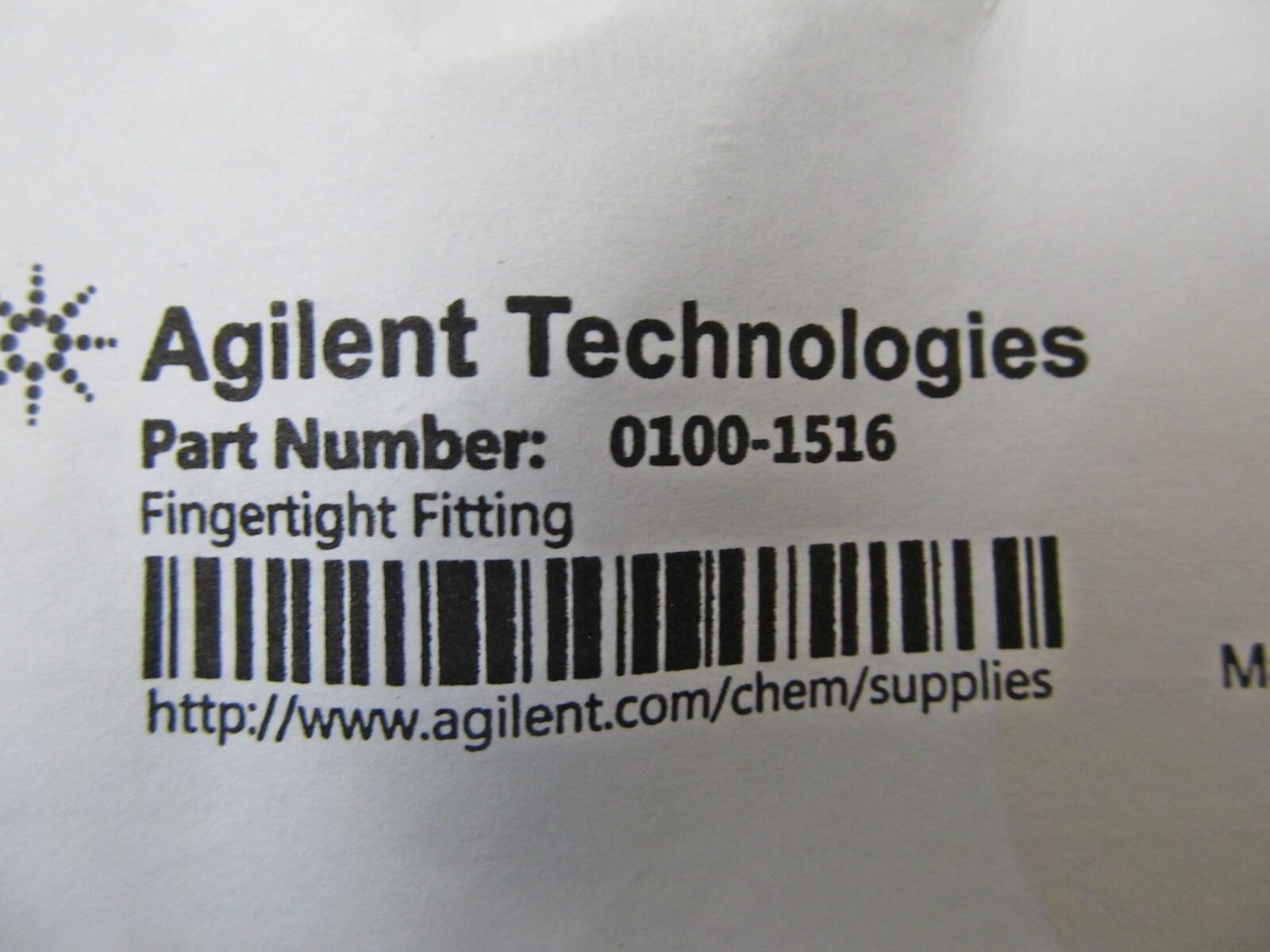 2PCS Agilent 0100-1516 Fittings 2/pack, 4 total, 1.6 mm ID, PEEK, FAST SHIPPING