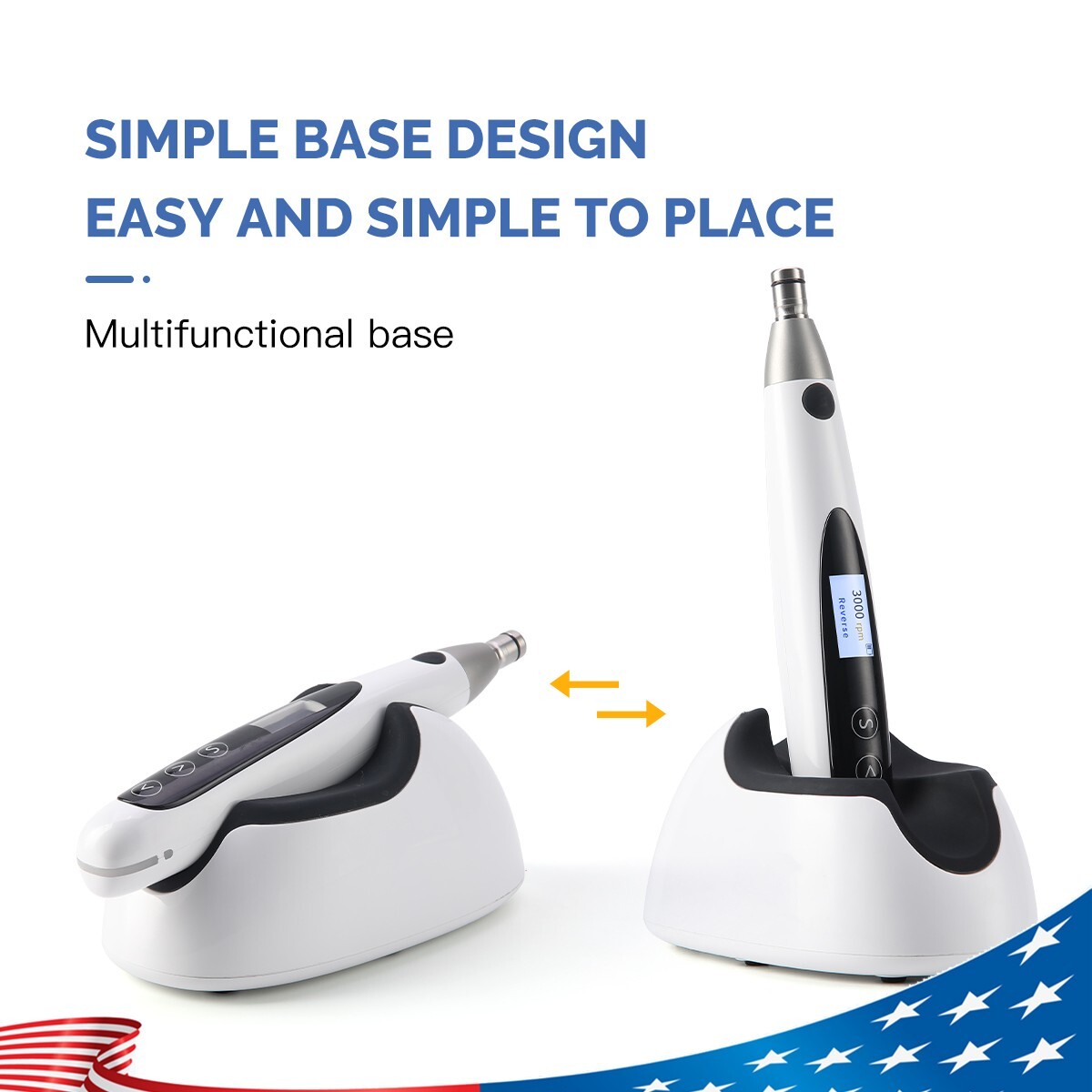 AZDENT Dental Cordless Wireless Hygiene Prophy Handpiece Air Motor 360° Swivel
