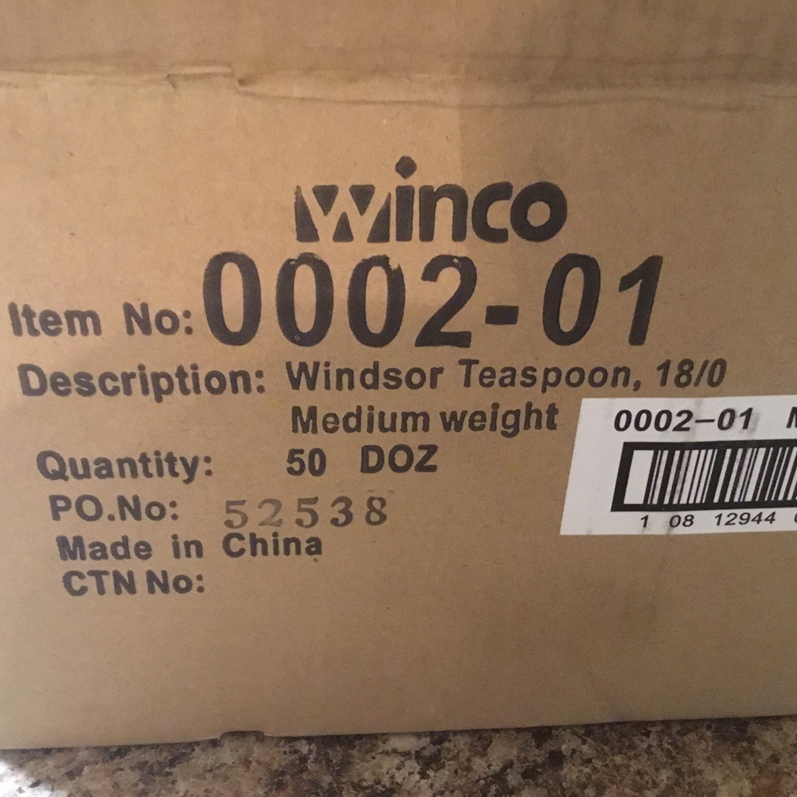 12 Pc New Winco Windsor 18/0 Stainless Steel Teaspoon 5 7/8″ Medium Wt 0002-01
