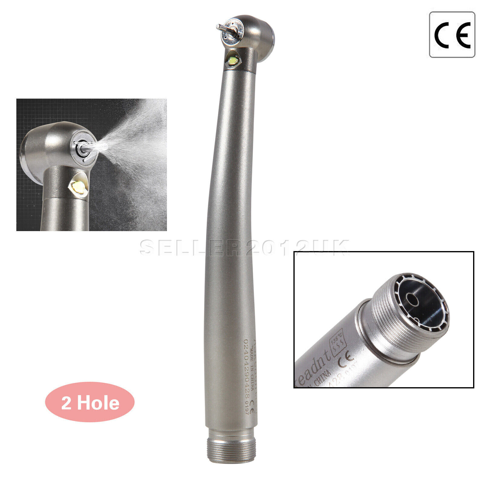 Dental High Speed Handpiece E-generator LED Fiber Optic Push 2 Hole 2-H Borden