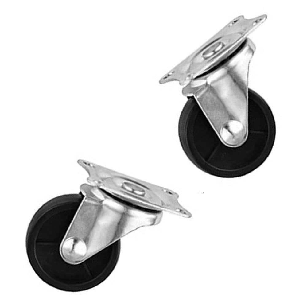 4 Pack Quiet 1″ Rubber Wheels with Plate Mount – Perfect for Trolleys & Carts