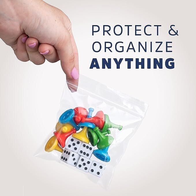1000 – 2″ x 2″ Durable 2 Mil Clear Zip Strong Resealable Plastic Poly Bags