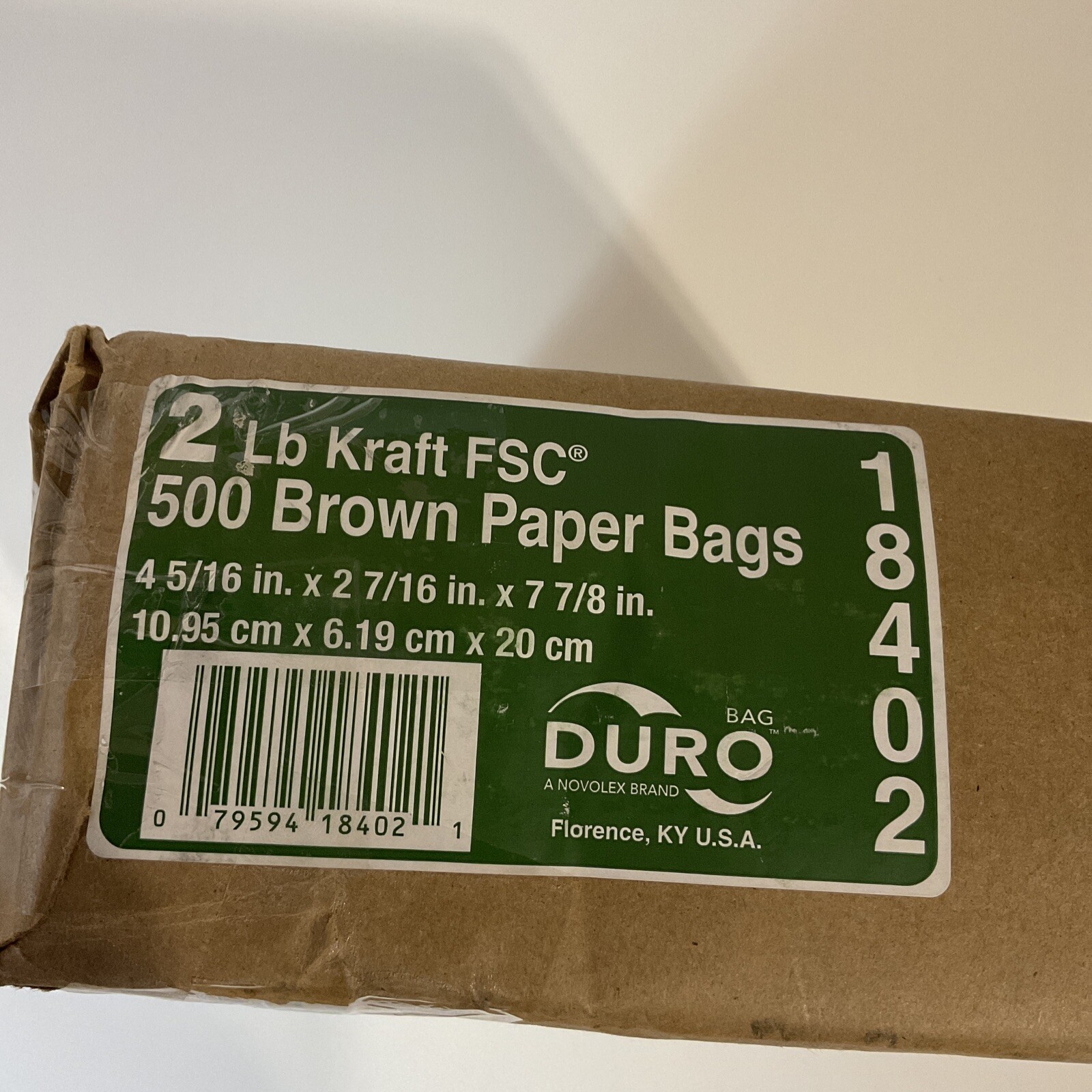 Premium Quality Duro Brown Paper BagS, 2 Pound Kraft FSC Bags 500 Count # 18402