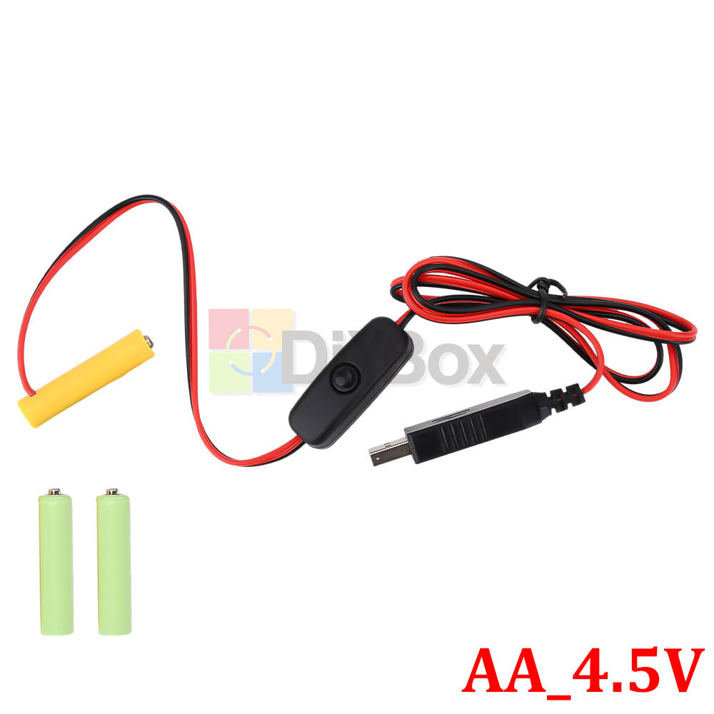USB 5V to 3/4.5/6V Battery Eliminator Replacement AA AAA Battery Power Supply