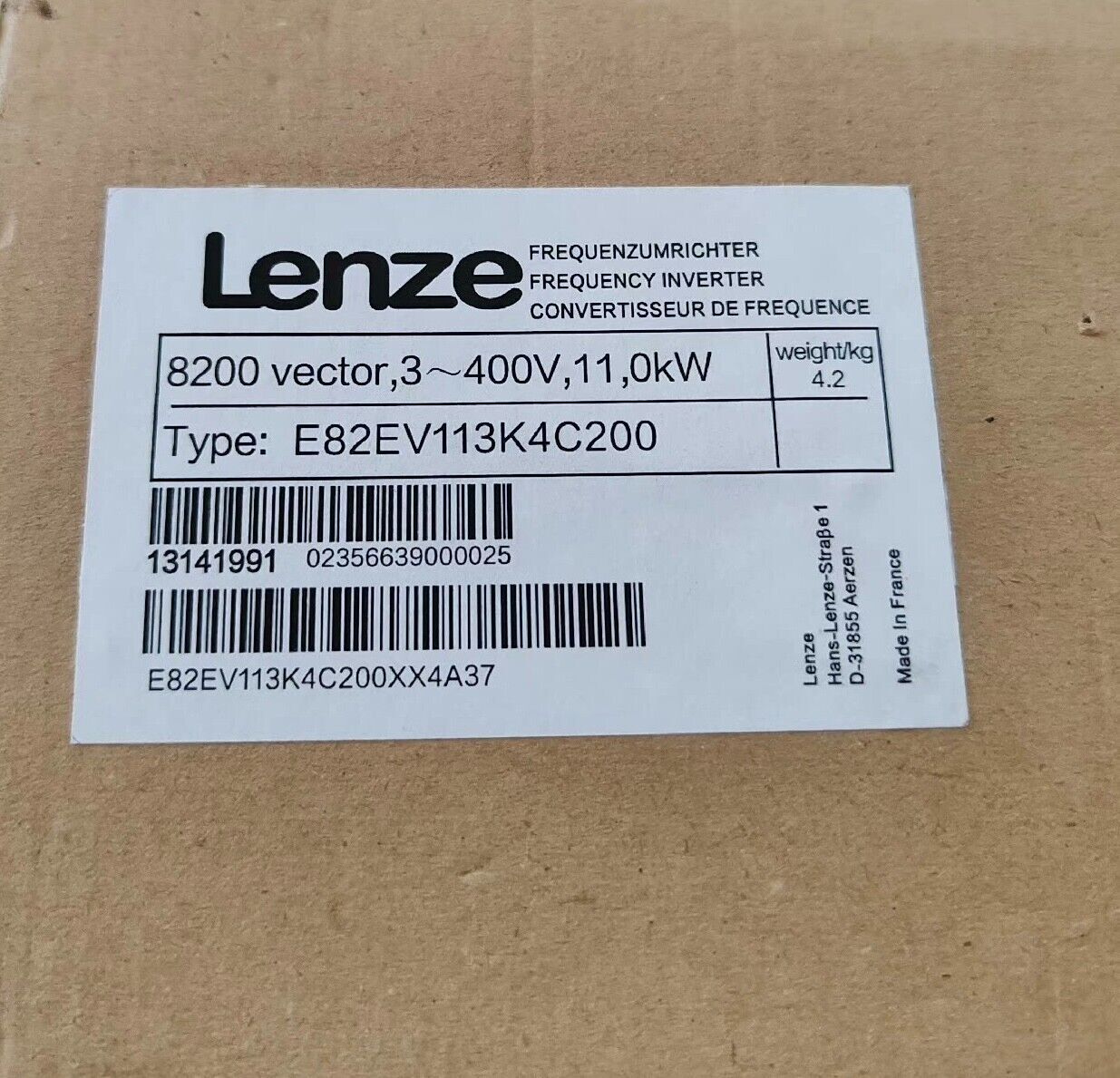 E82EV113K4C200 NEW LENZE E82EV113_4C200 Inverter 8200 Vactor 11kW