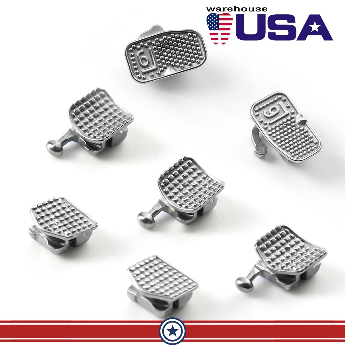AZDENT Dental Orthodontic Self Ligating Bracket Mini Roth.022 Hooks 345