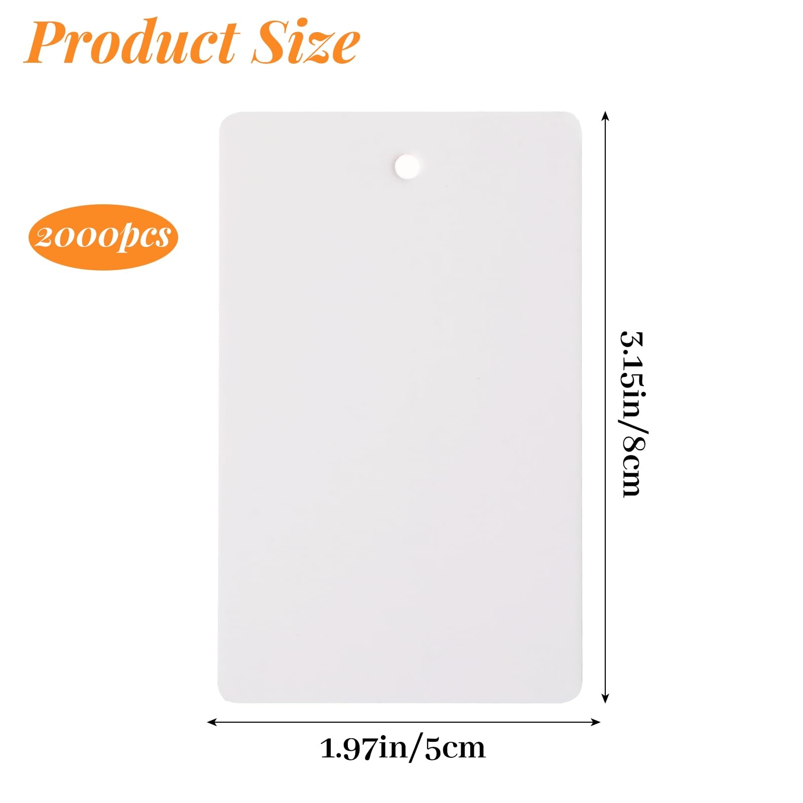 2000 PCS White Blank Unstrung Price Tags Hang Label For Retail Yard Sale