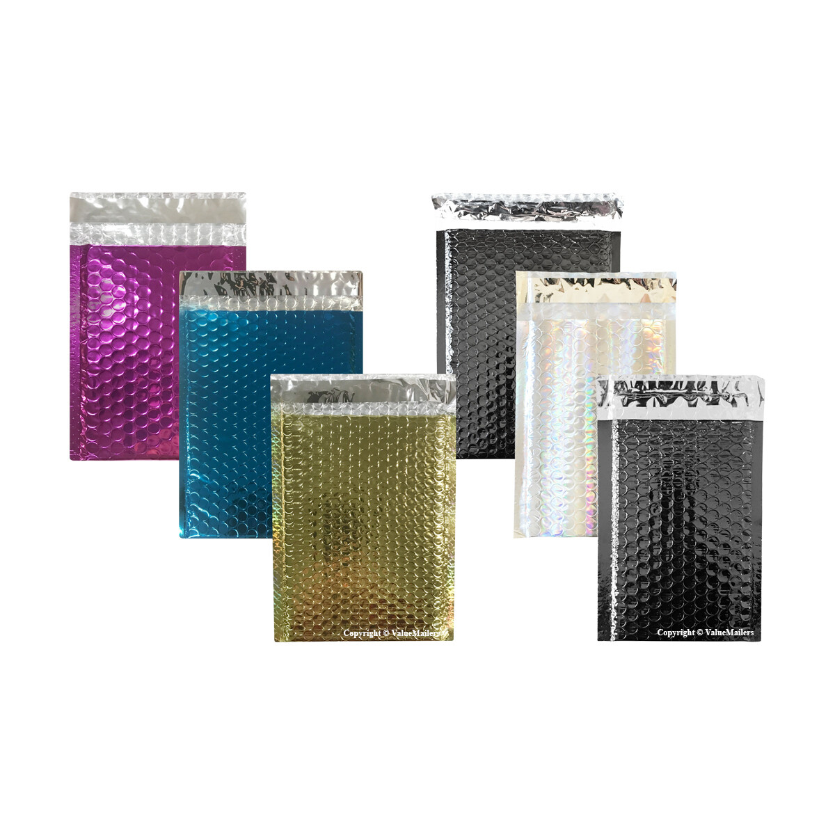Glamour Shiny Metallic 6×10 4×8 8.5×12 Bubble Padded Mailers #0 6.5×10 #000 #2