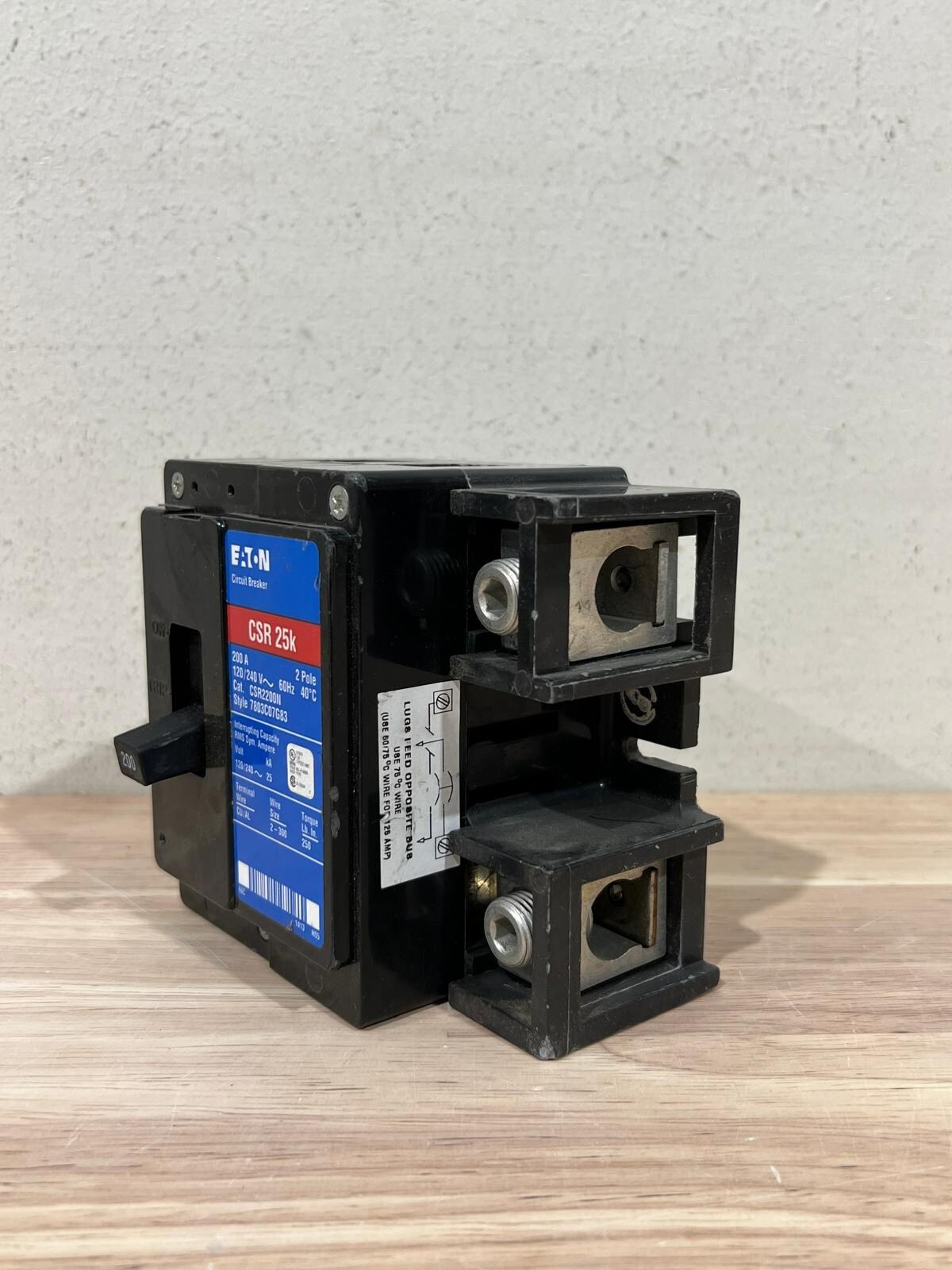 Eaton CSR2200N Main Circuit Breaker, 200 amps, 2 poles, 120/240V