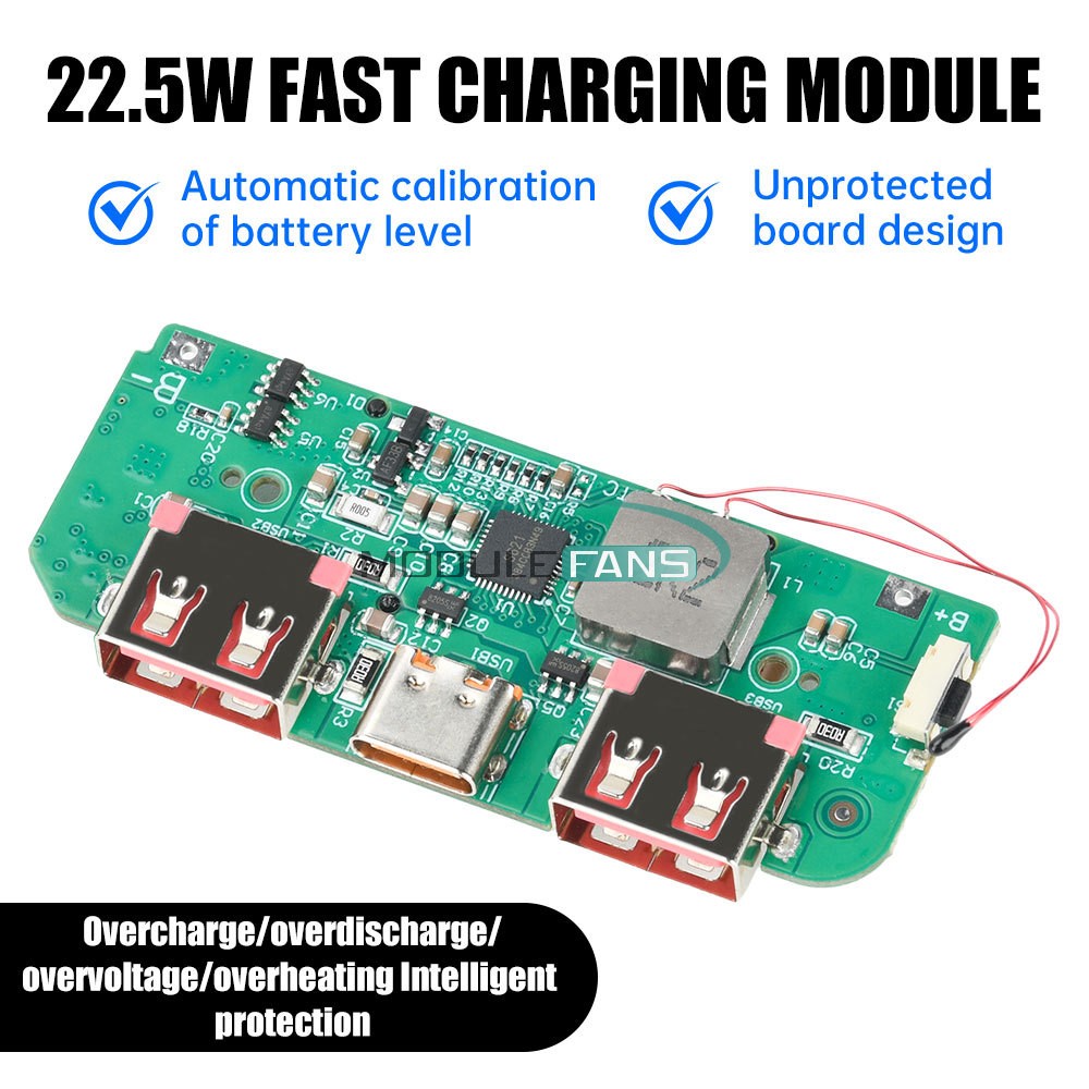 22.5W Power Bank Motherboard Module Fast Charging Mobile Power Circuit Board