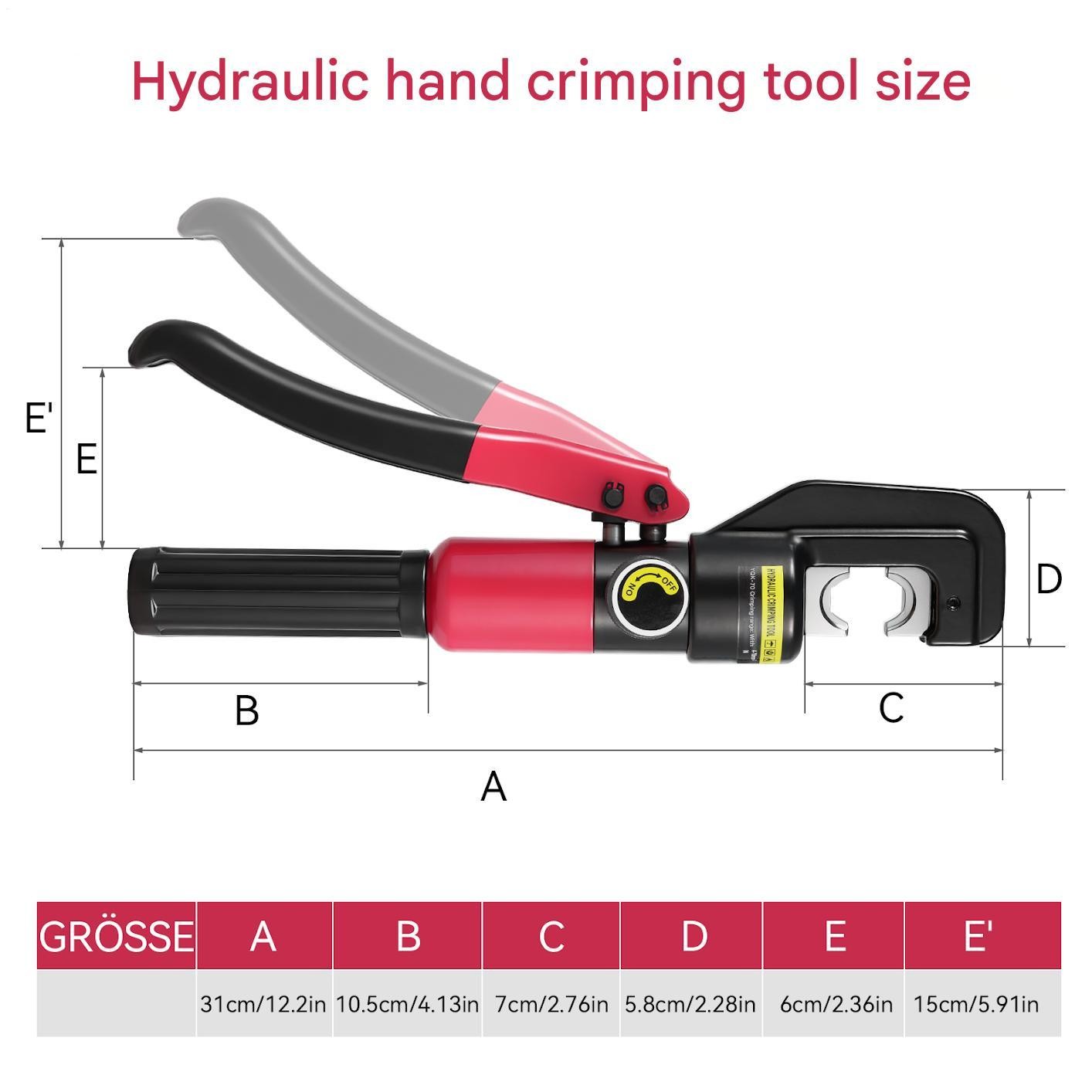 8T Hydraulic Wire Crimper Crimping Tool Battery Cable Lug Terminal W/8 Dies