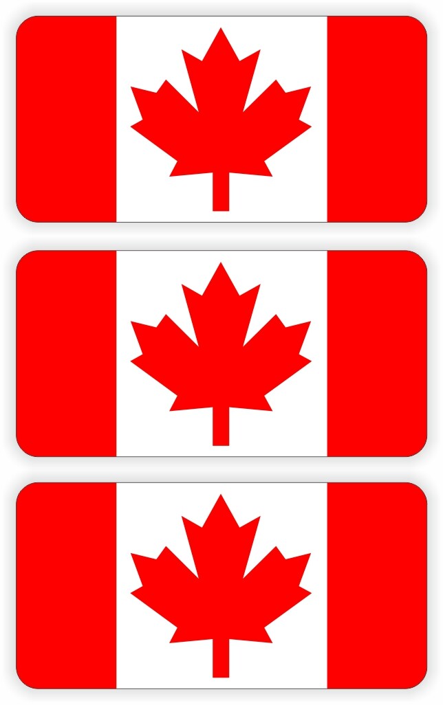 (3) Canada Flag Hard Hat Stickers | Safety Motorcycle Helmet Decals Canadian CAN