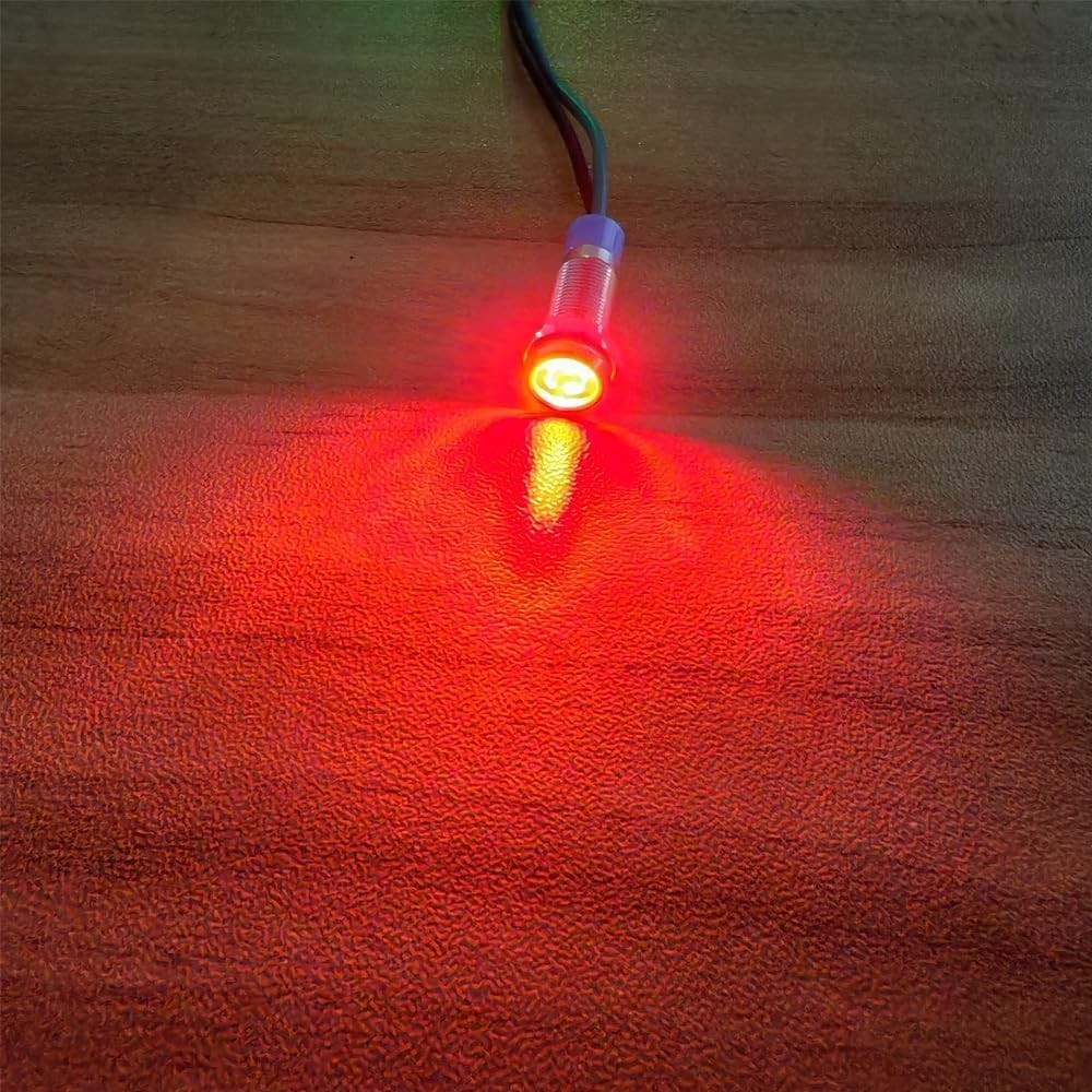 6mm 3V-4.5V-5V-6V-7.5V-9VDC Waterproof Signal Lamp with Wire, LED Metal Indic…