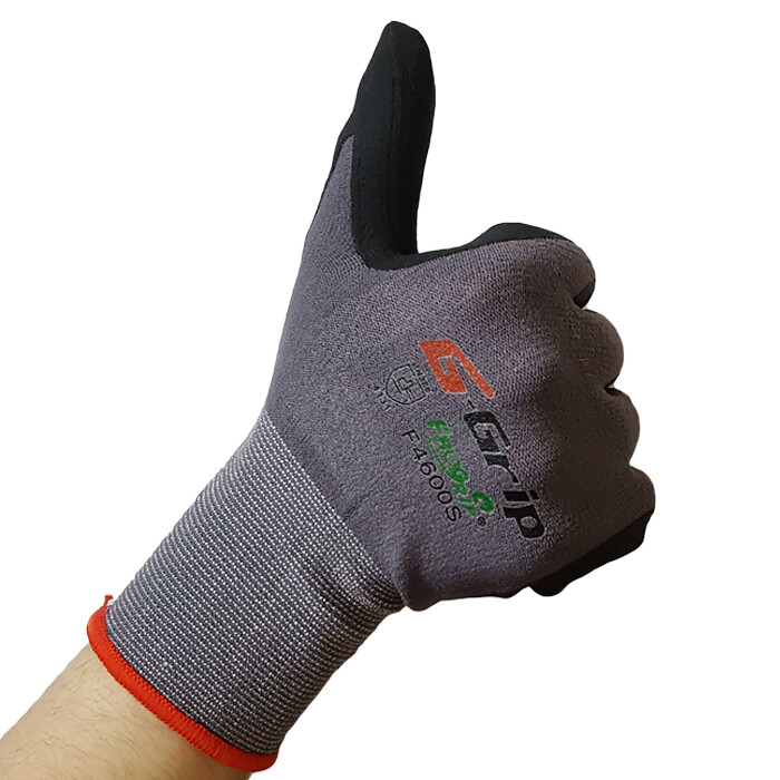 12- F4600 Lightweight Nitrile Micro Foam Palm Grip Coated Protective Work Gloves