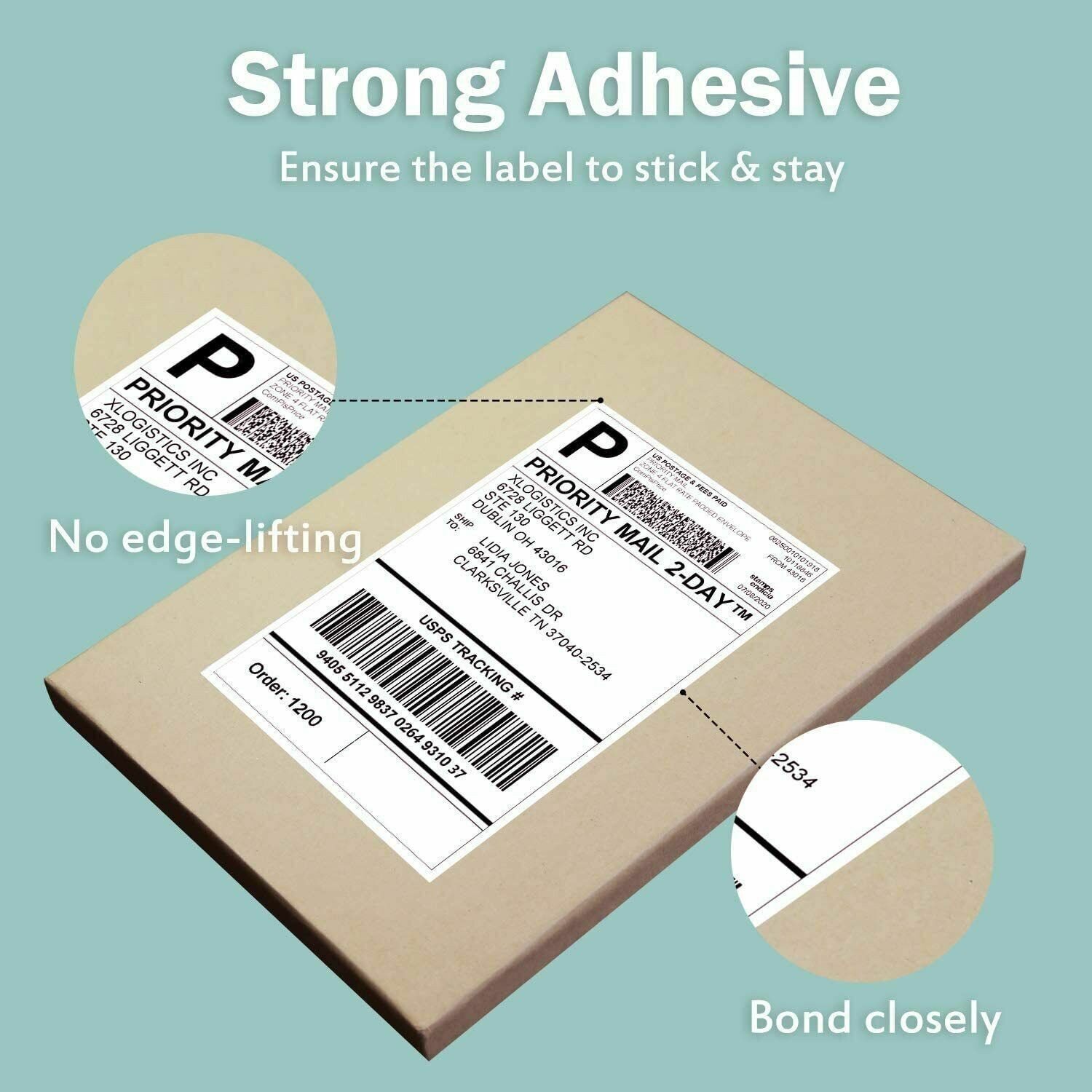 50 Shipping Address Labels Blank 8.5″x5.5″ Half Sheet Self Adhesive 2 Per Sheet