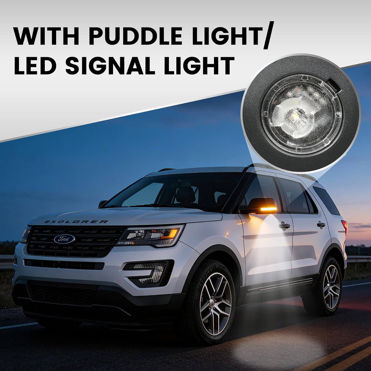 Passenger Right Side Door Mirror for Ford Explorer 2011-2019, with Heated Power