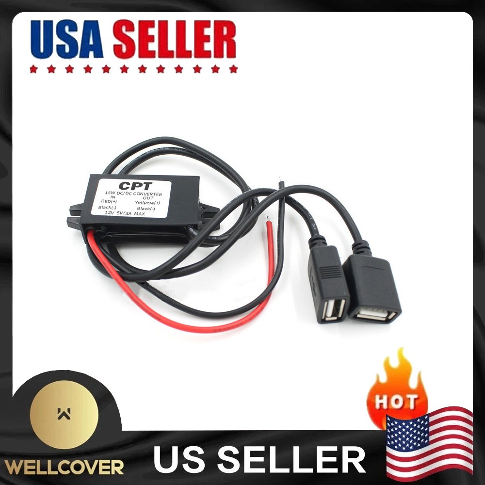 NEW Waterproof DC-DC Converter 12V Step Down to 5V Power Supply Module 3A 15W