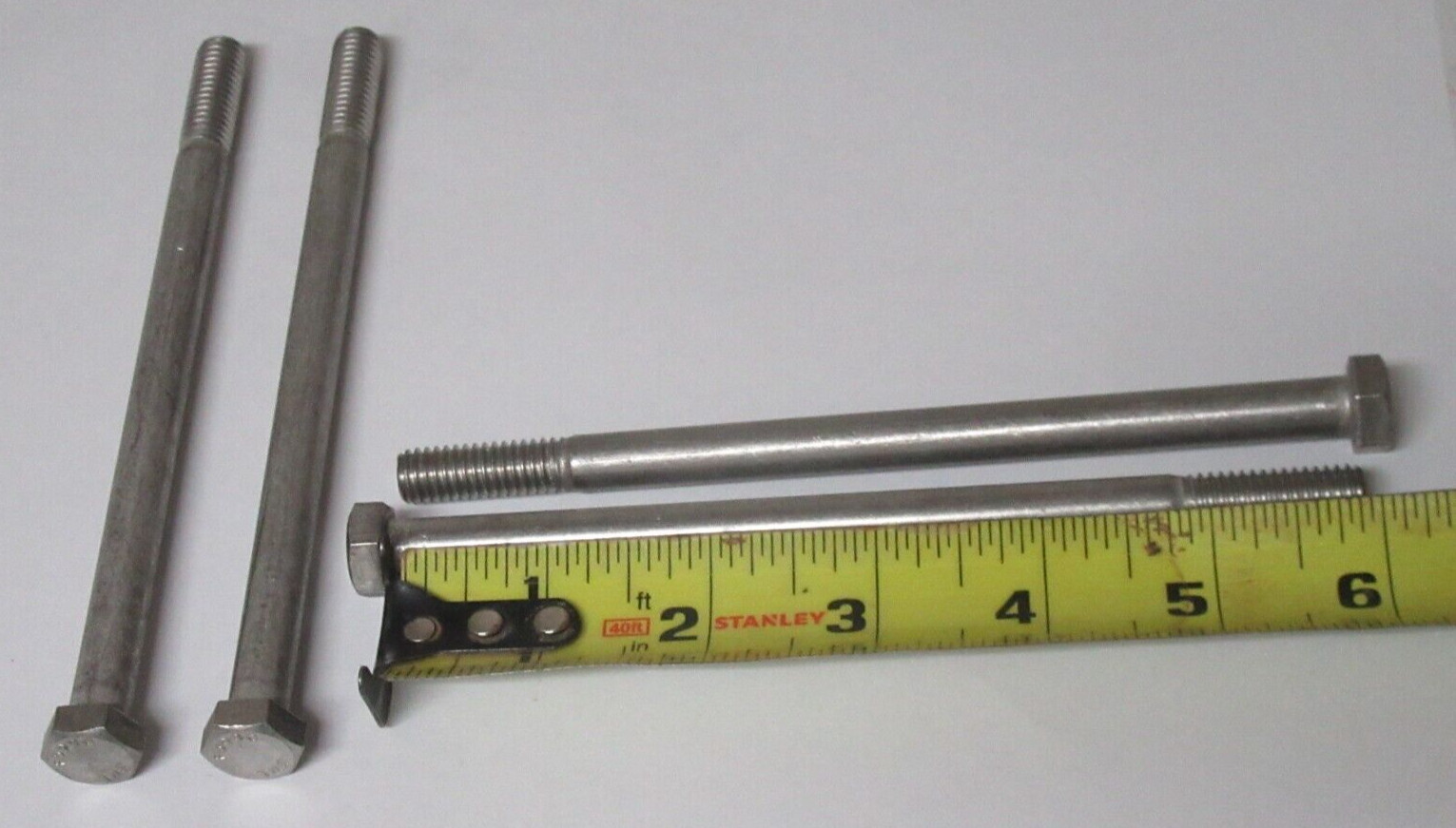 (4) 6 Inch Stainless Steel Hex Bolts – 3/8″-16 x 6″ Long – THE F5930