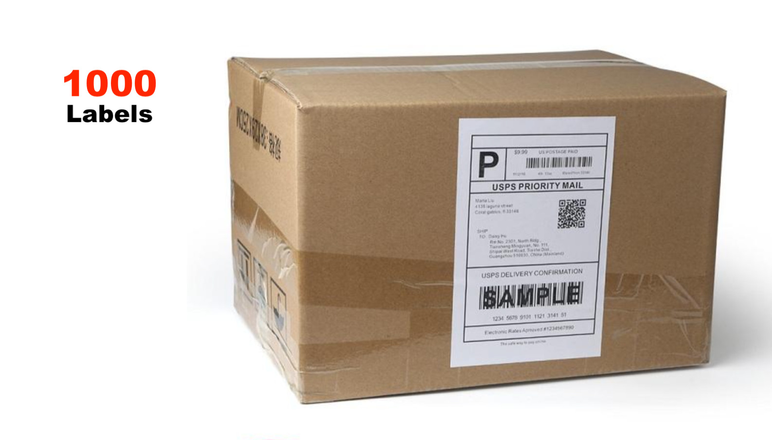 1000 8.5″ X 5.5″ Half Sheet Self Adhesive Shipping Labels 2 Per Sheet US