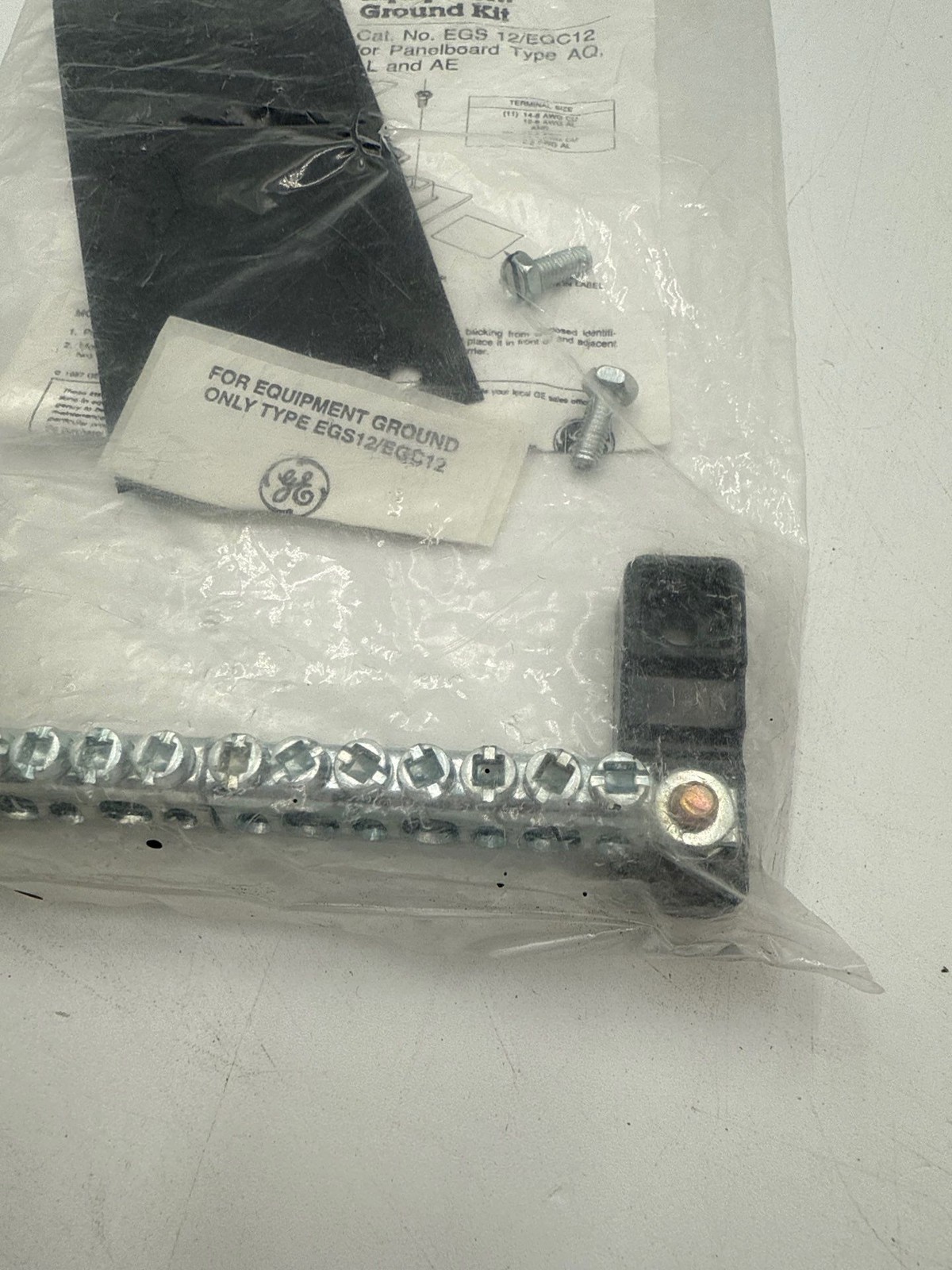 GE EGS 12/EGC12 Insulated Ground For Panelboard Type AQ AL and AE