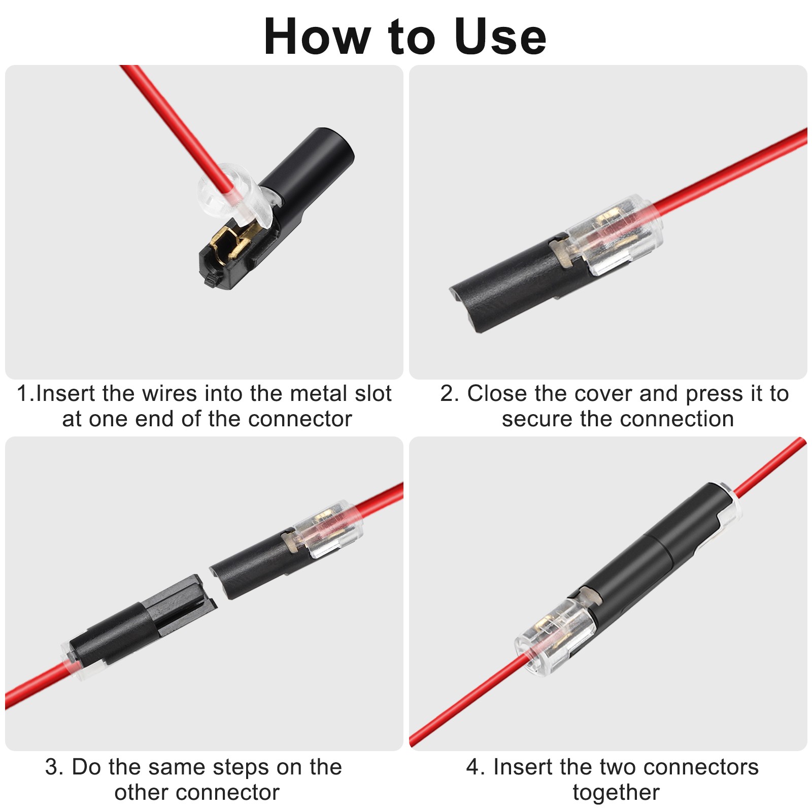 100 PCS Plug-In Quick Wire Connectors, Reusable Clamp Terminal Blocks for Cables