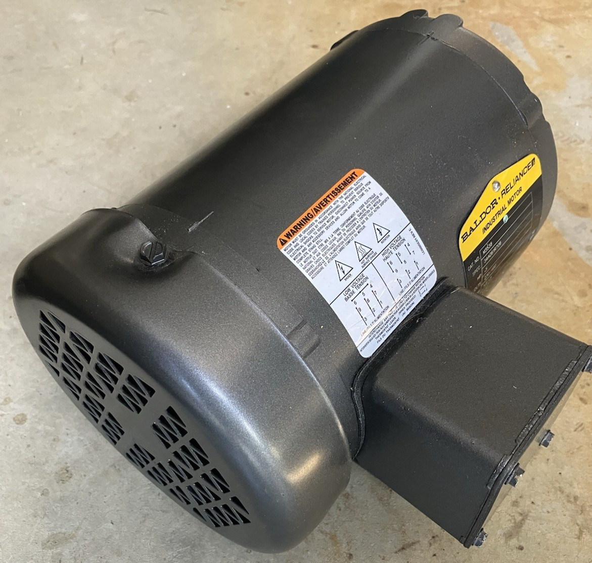 Baldor M3538 Electric Motor 1/2 hp, 1720 RPM, 56 Frame, 3 phase
