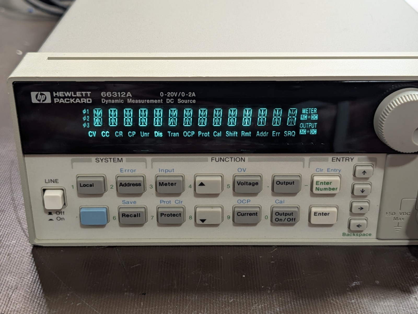 HP/Agilent 66312A Dynamic Measurement DC Source – 20V 2A 40W – Good Condition!