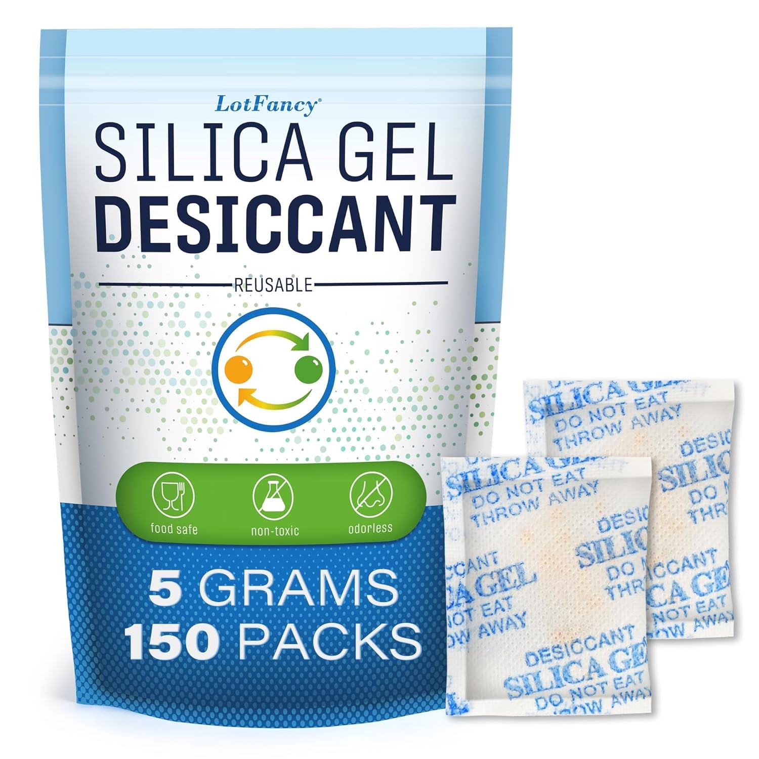 60 Packets 5g 5 Grams Silica Gel Desiccant Pack Moisture Absorber Reusable Lot