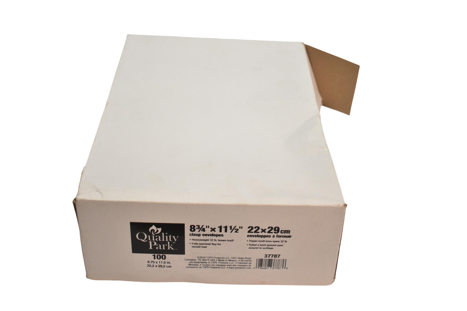 Quality Park 8 3/4 X 11 1/2 Clasp Envelopes 100 Count 32 Lb Brown Kraft 37787