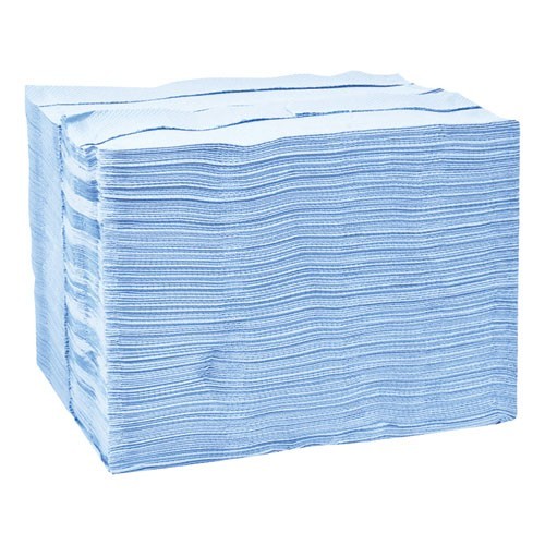 Tork Industrial Paper Wiper, 4-Ply, 12.8 x 16.5, Unscented, Blue, 180/Carton