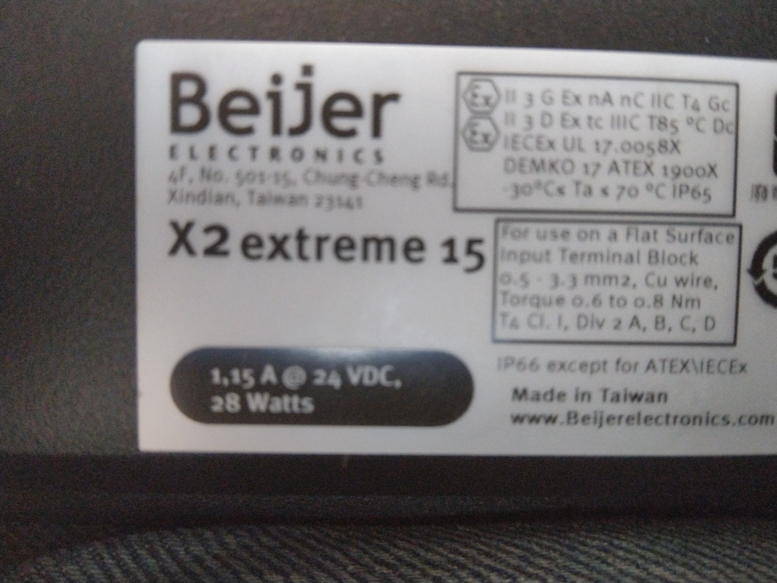 BEIJER X2 EXTREME 15 HMI TOUCH OPERATOR Panel