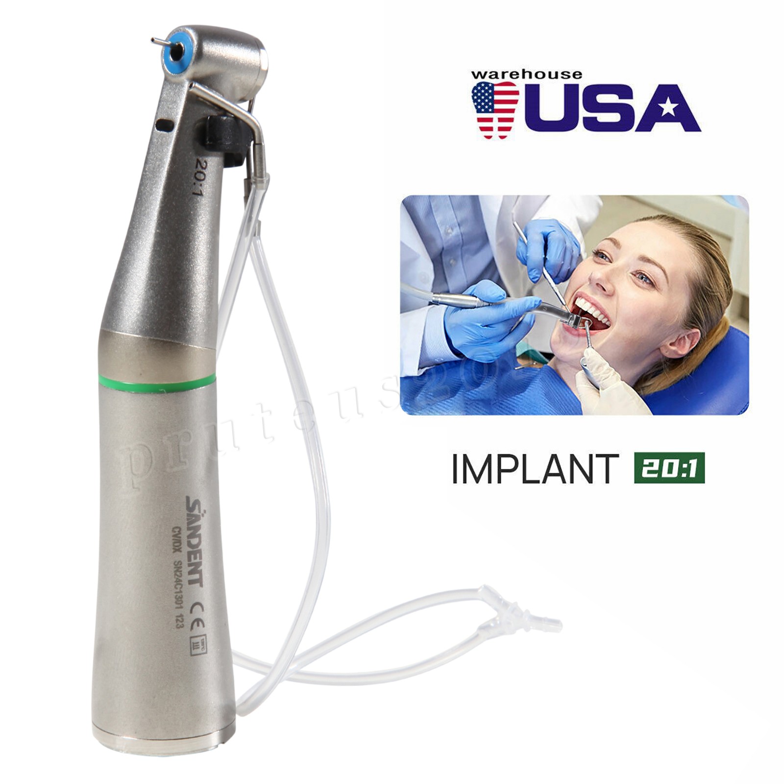SANDENT Dental Surgery 20:1 Implant Low Speed LED/ Contra Angle Handpiece